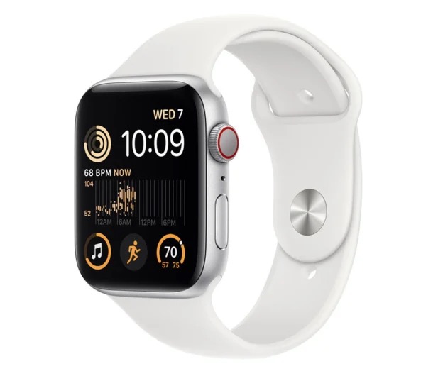 Apple Watch SE 2 44/Silver Aluminum/White Sport LTE