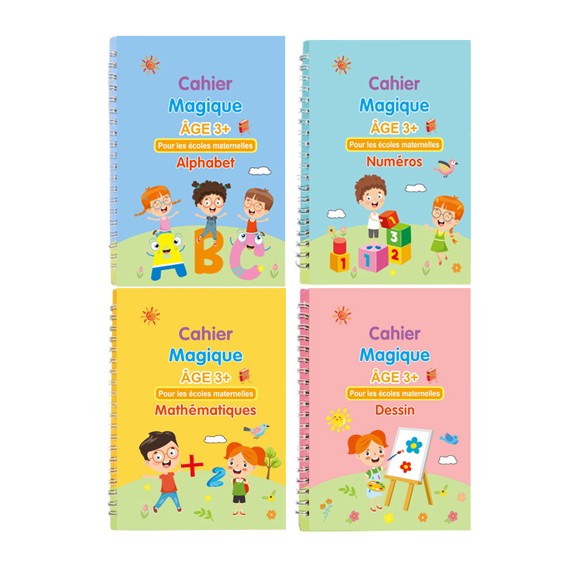 Children's Groove English Calligraphy Practice Board French German Painting Magic English Stickers Copy Control Pen Training Book