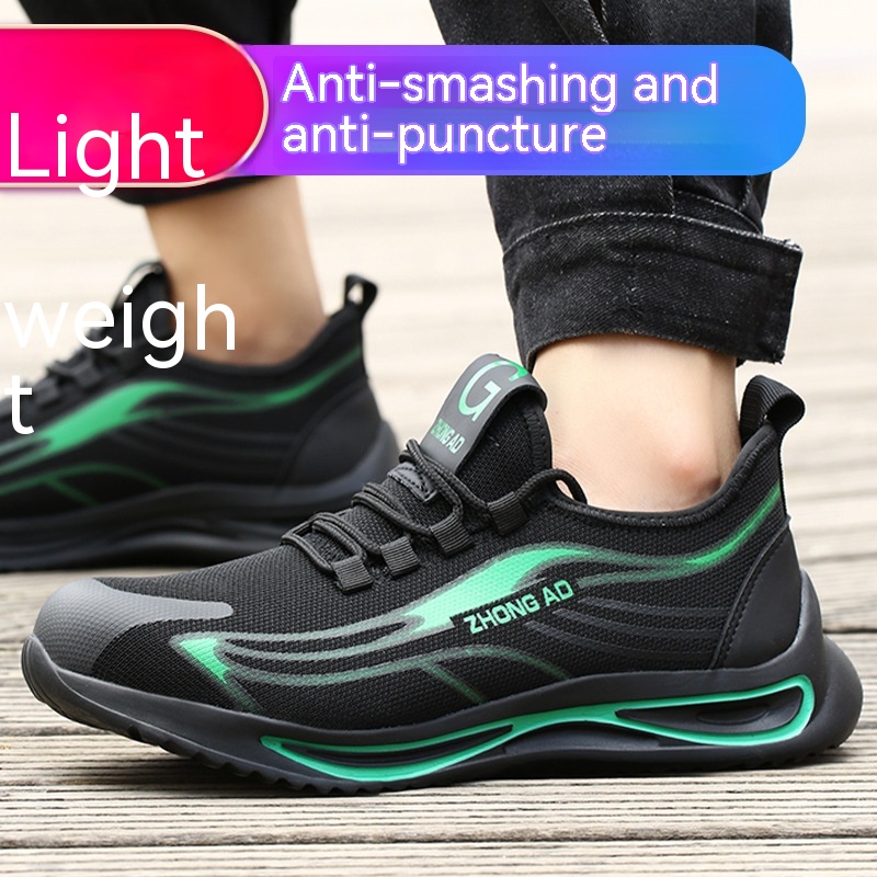 Men's Fashion Anti-smashing And Anti-penetration Flyknit Protective Shoes
